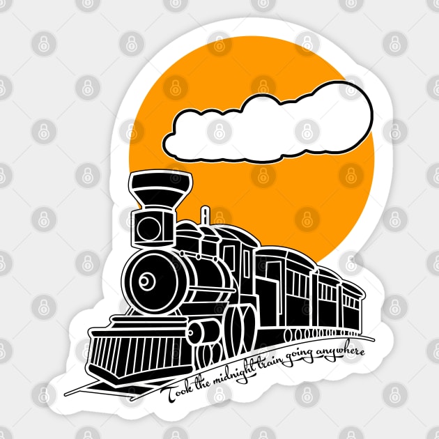 Midnight Train Going Anywhere (Light Tees) Sticker by zoddie